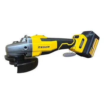 Акумуляторна кутова шліфувальна машина 21 В 125 мм Zegor Profesional AGP-21BL  кутова акумуляторна болгарка