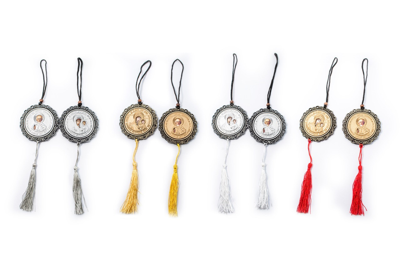 Красиві автомобільні підвіски з православною іконкою різні кольори