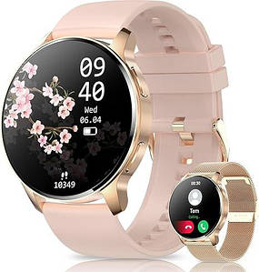 Жіночий смарт-годинник Lefitus, прийом дзвінків, моніторинг серцевого ритму та сну для Android iOS