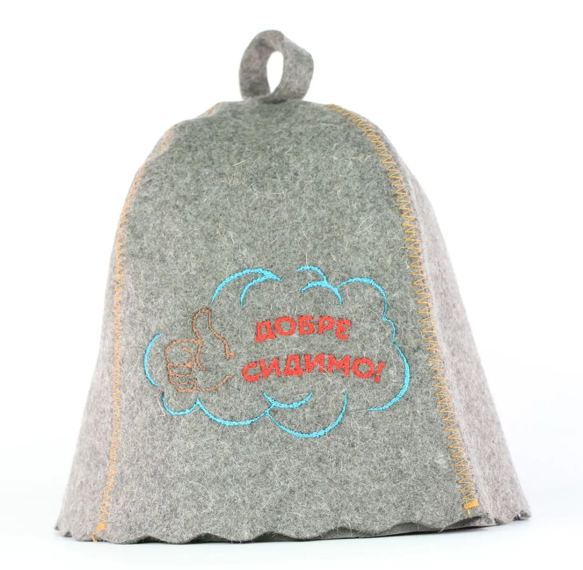 Лазнева шапка Luxyart "Добре сидімо" натуральна повсть сірий (LA-572), фото 1