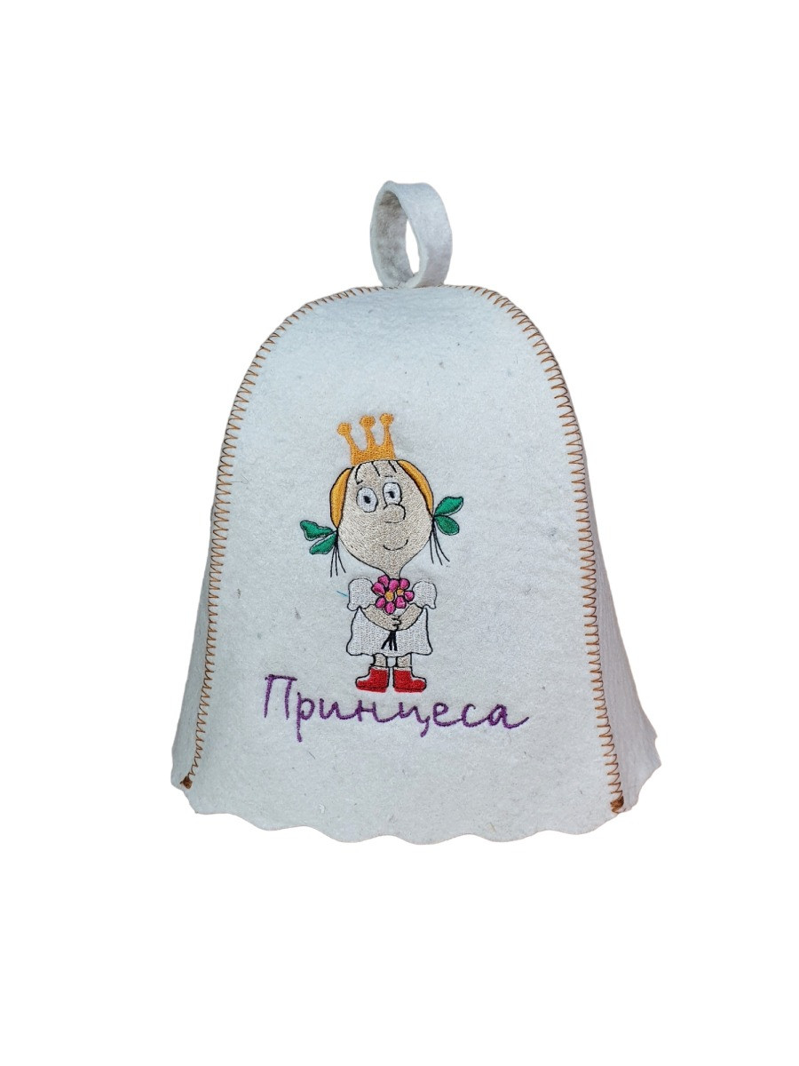 Банна шапка Luxyart "Принцеса", натуральна повсть, білий (LA-512), фото 1