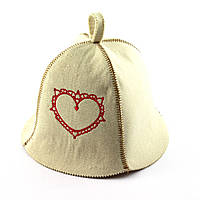 Банна шапка Luxyart "Сердечко", штучний фетр, білий (LС-19)