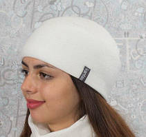 В'язана шапкана флісі Luxyart унісекс 50-60 біла (LC-124)