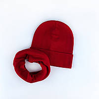 Шапка со снудом Luxyart унисекс размер 50-60 красный (TL-319)