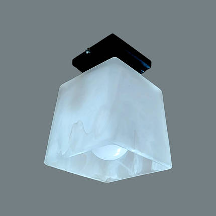 Плафон для люстри квадратний білий скляний куб для стельових та підвісних світильників 12*12 см Е27, фото 3