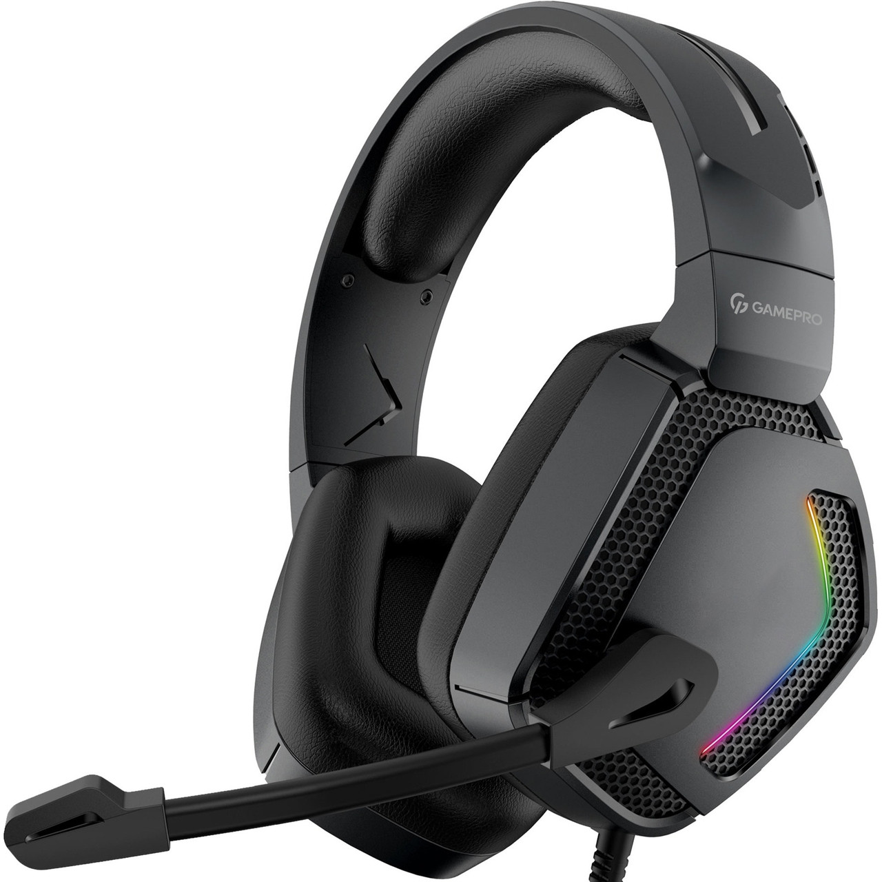 Гарнітура GamePro HS605 Black з RGB-підсвіткою та 50 мм динаміками для потужного звуку, фото 1