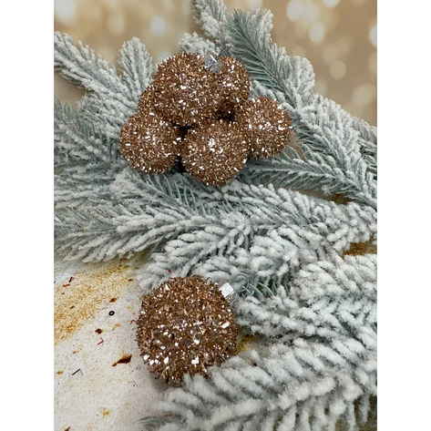 Ялинкові кулі «Їжачок» 40 мм елегантний святковий набір 8 шт Шампань, фото 1