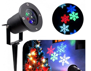 Вуличний LED-проєктор XL-805 з 12 динамічними новорічними та святковими візерунками
