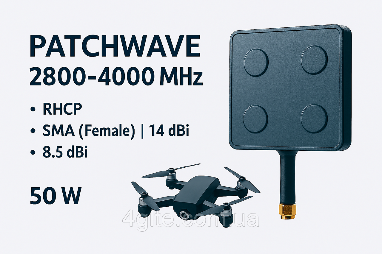 Антена 2800–4000 МГц [14 дБі, 50 Вт, SMA, RHCP], фото 1