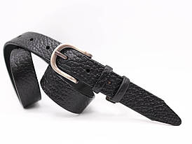 Жіночий шкіряний ремінь чорний 30 мм