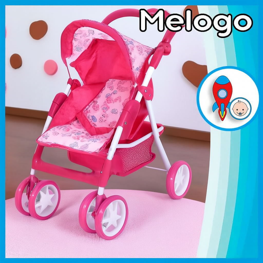 Прогулянковий візок для ляльок Melogo стиль «Серця», фото 1