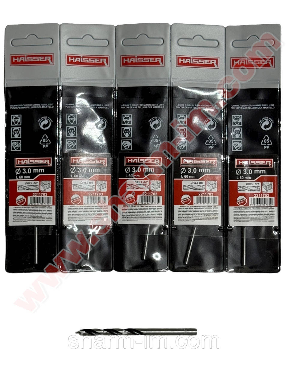 Свердло по дереву HAISSER d-3 мм, L - 60 мм Гостре