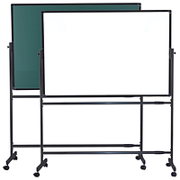 Крейдяна дошка маркерна магнітна 100х150 см. поворотна двостороння на колесах під маркер та крейду Flip