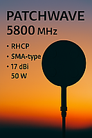 [Патч-антена] 5800 MHz [17 dBi, 20W, SMA-type, RHCP]