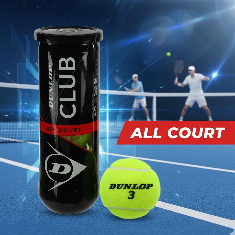 М’ячі для тенісу Dunlop CLUB AC 3B універсальні | Амортизація та контроль, фото 1