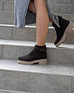Шоколадні замшеві черевики на байці демісезонні, фото 3
