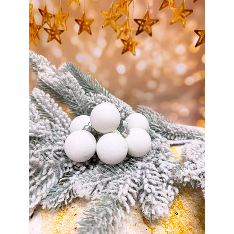 Набір ялинкових куль «Бархат» стиль і затишок для вашої ялинки 8 шт Білий, фото 1