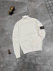 Чоловіча водолазка Stone Island біла з патчем Светр під горло Стон Айленд базовий гольф з горлом хлопцю, фото 2
