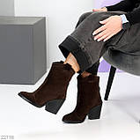 Жіночі черевики козаки, Жіночі ботильйони казаки, Жіночі коричневі козаки, фото 4