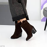 Жіночі черевики козаки, Жіночі ботильйони казаки, Жіночі коричневі козаки, фото 8
