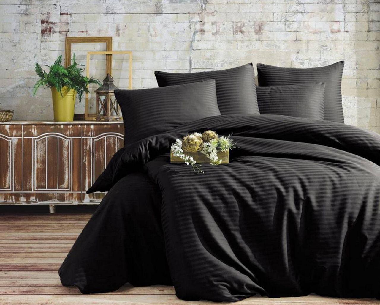 Постільна білизна Charlotte Stripe Satin 200х220 Siyah, фото 1