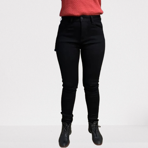 Джинси Vanver жіночі на флісі завужені теплі на зиму висока посадка 33 чорні, фото 1