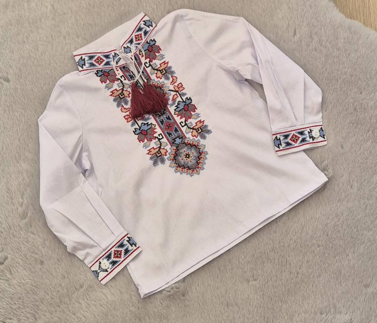 Вишиванка з довгим рукавом для хлопчиків р.86/110; Гурт, фото 1