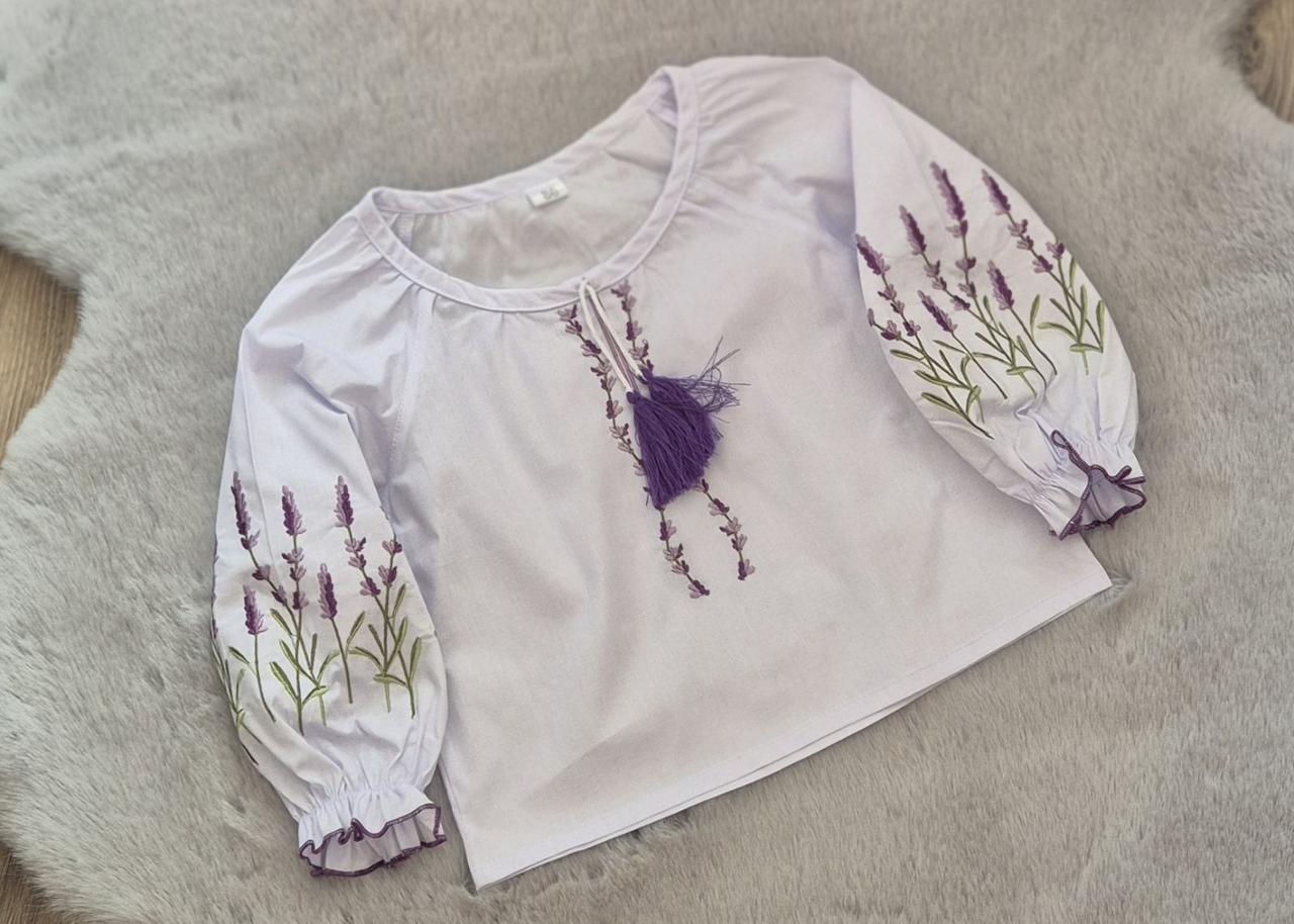 Вишиванка "Дихання Лаванди" для дівчаток р.86/110; Гурт. Україна, фото 1
