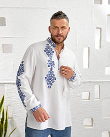 Вишиванка чоловіча "Еней" з білого домотканого полотна