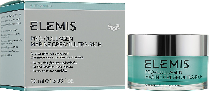 Elemis Pro-Collagen Marine Cream Ultra-Rich - ультранасичений антивіковий крем для сухої шкіри обличчя з колагеном, 50 мл, фото 1
