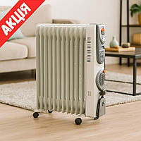 Обогреватель масляный Nikura 16894 Радиатор с тепловентилятором электрический для дома Теплообогреватель 11 секций 2000 Вт