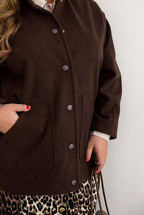 Жіноче пальто-бомбер з кашеміру великого розміру батал Розміри: 46-48, 50-52, 54-56, 58-60, 62-64, 66-68, фото 2