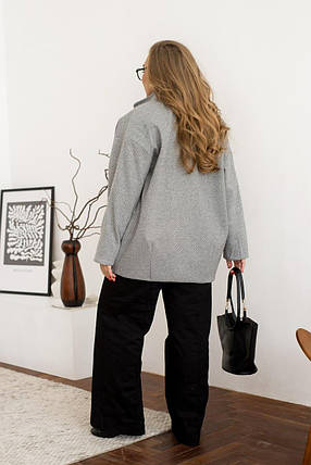 Жіноче пальто-бомбер з кашеміру великого розміру батал Розміри: 46-48, 50-52, 54-56, 58-60, 62-64, 66-68, фото 2