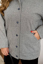 Жіноче пальто-бомбер з кашеміру великого розміру батал Розміри: 46-48, 50-52, 54-56, 58-60, 62-64, 66-68, фото 4