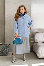 Жіноче пальто-бомбер з кашеміру великого розміру батал Розміри: 46-48, 50-52, 54-56, 58-60, 62-64, 66-68, фото 3