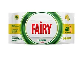 Серветки для очищення поверхонь Fairy Лимон, 100штук