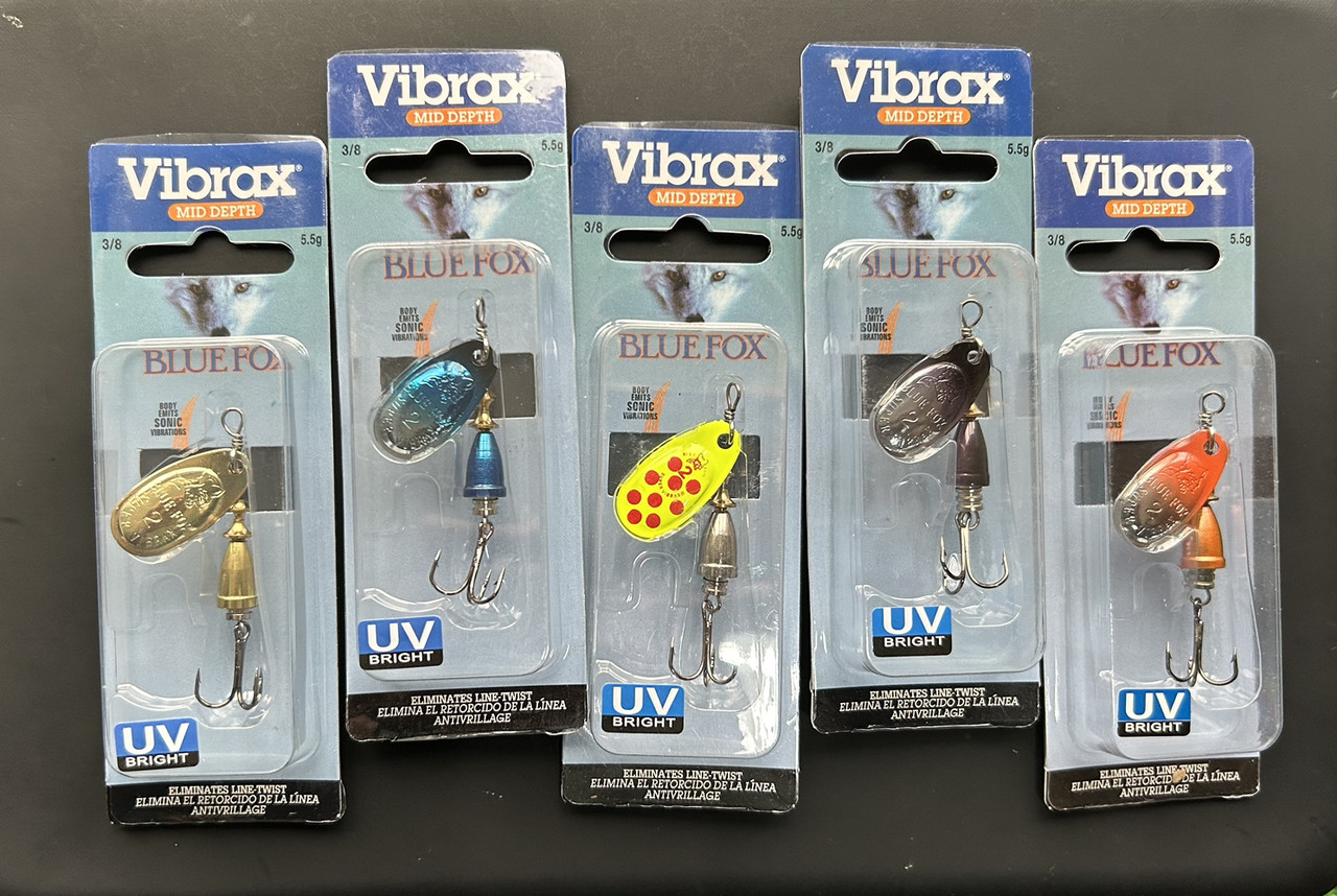 Набір Блешня вертушка Blue Fox Vibrax Fluorescent #2 5.5g 3\8 (5шт), фото 1