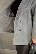 Жіноче пальто сіре великого розміру батал Розміри: 46-48, 50-52, 54-56, 58-60, 62-64, 66-68, фото 4