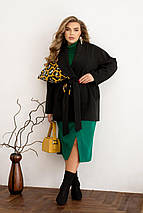 Жіноче пальто чорне великого розміру батал Розміри: 46-48, 50-52, 54-56, 58-60, 62-64, 66-68, фото 3