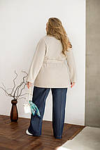 Жіноче пальто бежеве великого розміру батал Розміри: 46-48, 50-52, 54-56, 58-60, 62-64, 66-68, фото 3