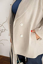 Жіноче пальто бежеве великого розміру батал Розміри: 46-48, 50-52, 54-56, 58-60, 62-64, 66-68, фото 4