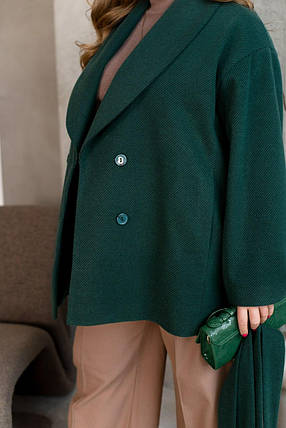 Жіноче пальто зелене великого розміру батал Розміри: 46-48, 50-52, 54-56, 58-60, 62-64, 66-68, фото 2