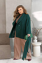 Жіноче пальто зелене великого розміру батал Розміри: 46-48, 50-52, 54-56, 58-60, 62-64, 66-68, фото 4