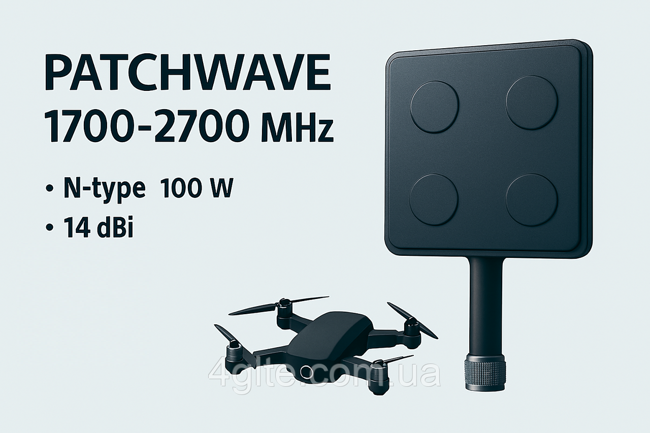 [Патч-антена] 1700-2700 MHz [14 dBi, 100W, N-type], фото 1