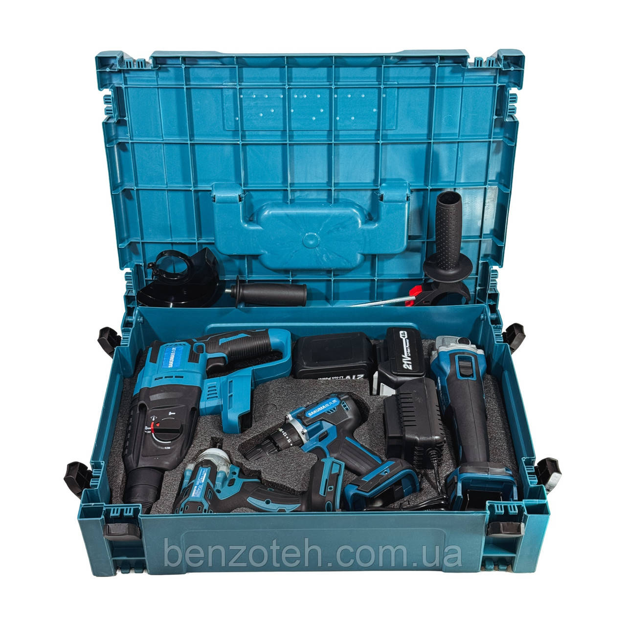 Акумуляторний набір інструментів Sakuma BLUE CX4T (CD5521B, CAG521B, CHR2621B, CIW4021B), фото 1