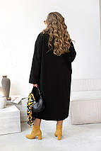 Жіноче пальто чорне великого розміру батал Розміри: 46-48, 50-52, 54-56, 58-60, 62-64, 66-68, фото 4