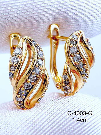 Сережки Xuping позолота, фото 1