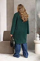 Жіноче пальто зелене великого розміру батал Розміри: 46-48, 50-52, 54-56, 58-60, 62-64, 66-68, фото 3