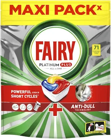 Таблетки для миття посуду у посудомийній машині Fairy Platinum плюс Все в 1 Лимон 71 таблетка