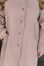 Жіноче пальто бежеве великого розміру батал Розміри: 46-48, 50-52, 54-56, 58-60, 62-64, 66-68, фото 3